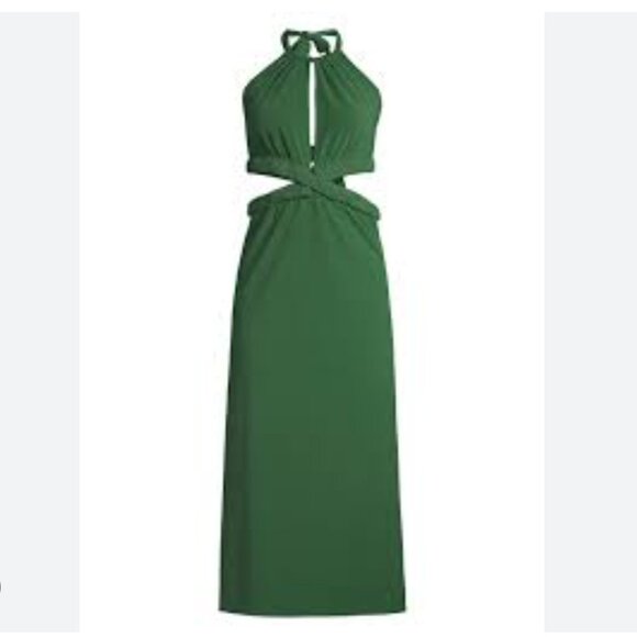 Juan De Dios San Agustin Halter Midi-Dress In Green size 0 - Picture 1 of 1